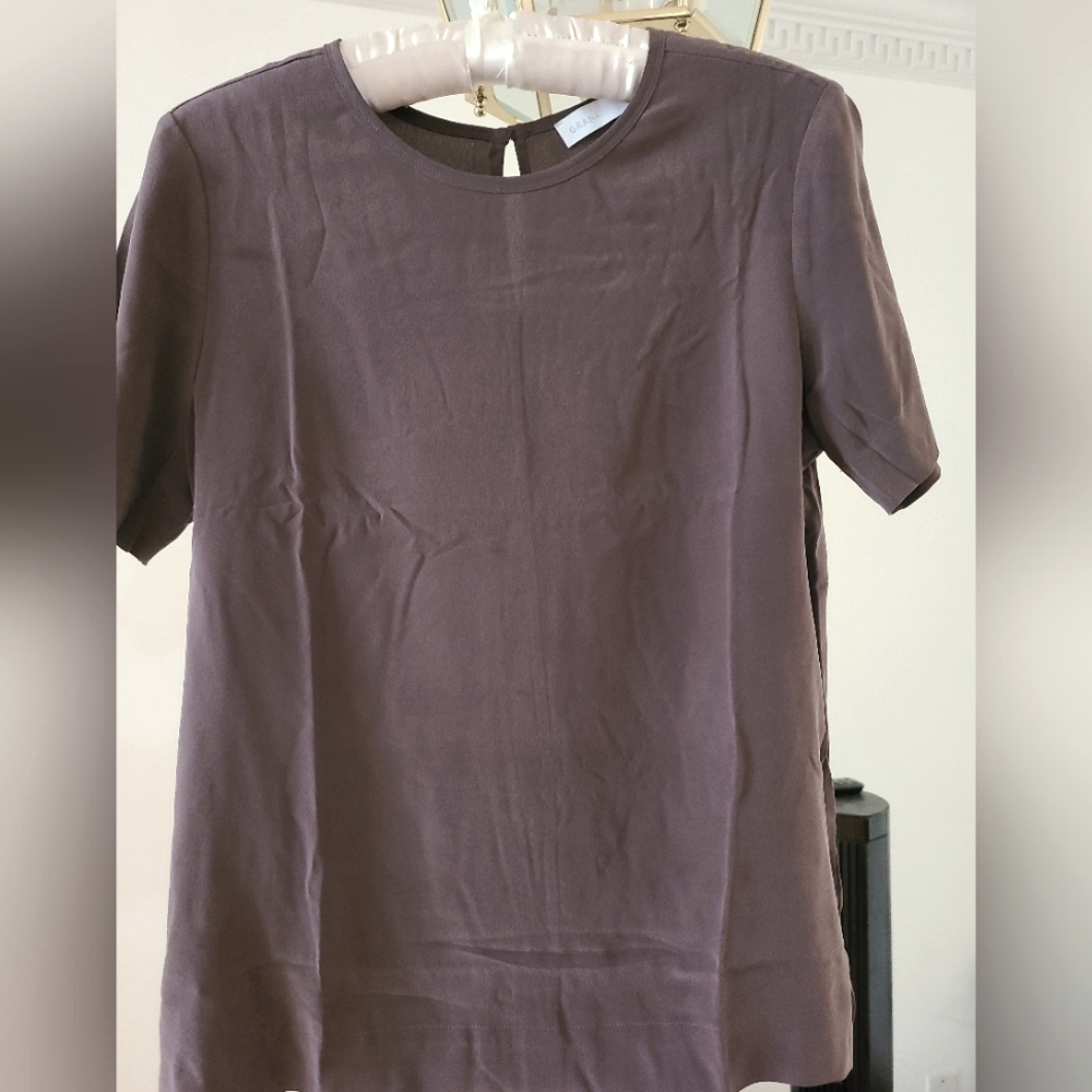 Beautiful Silk Top Dark Mushroom Color As New